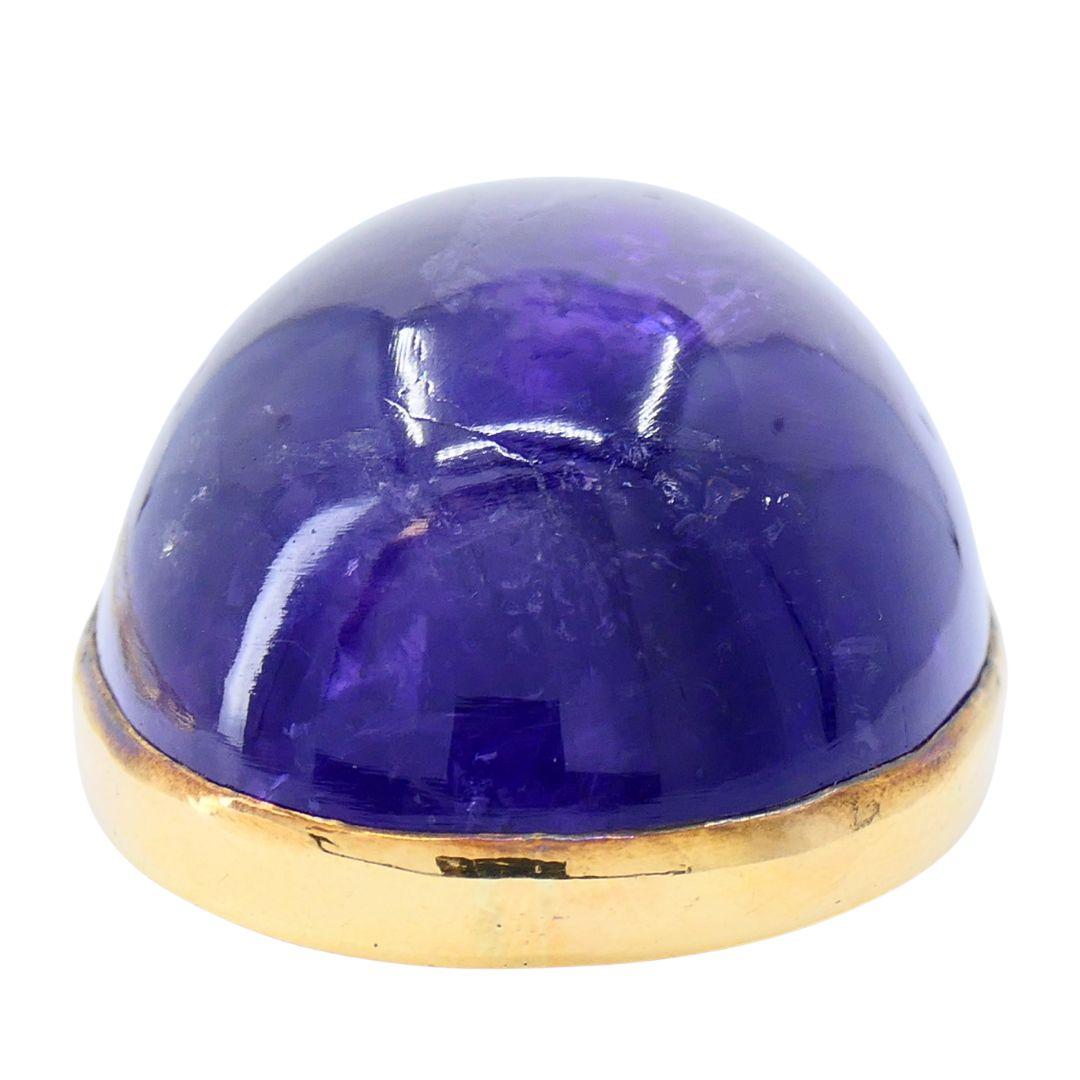Vintage Gold Amethyst-Anhänger Halskette im Angebot 12