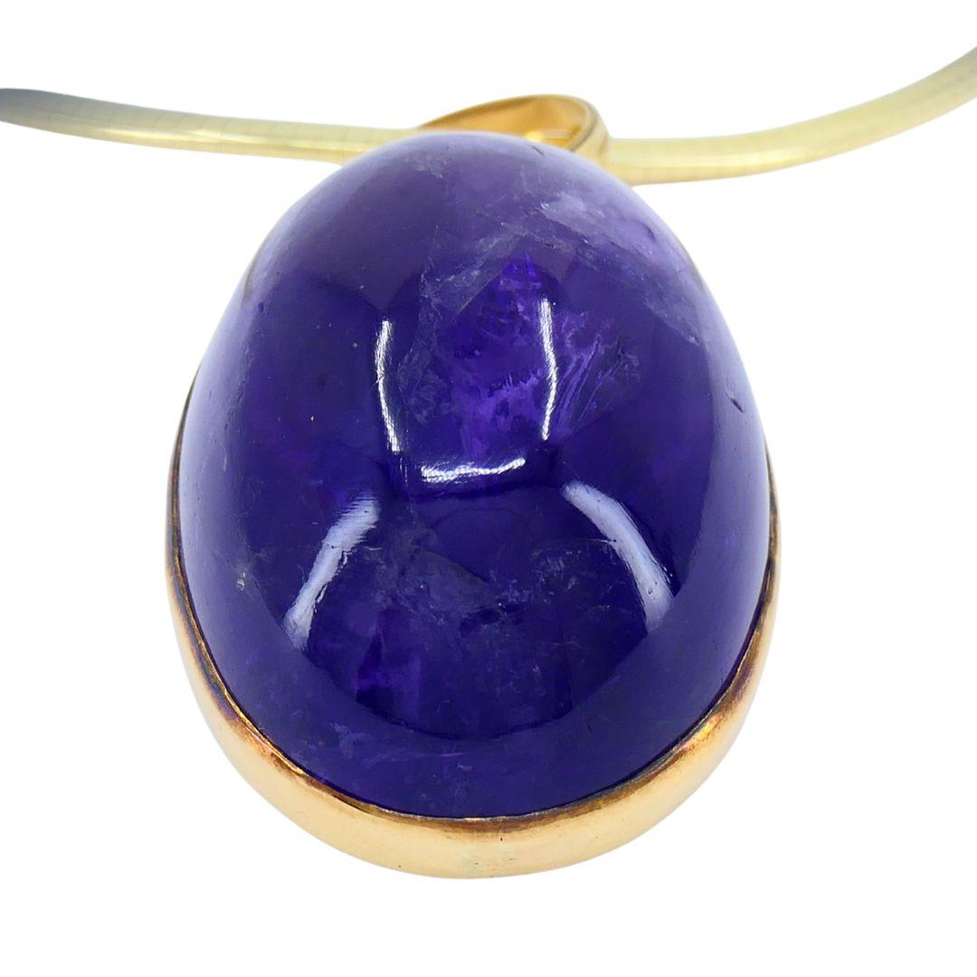 Vintage Gold Amethyst-Anhänger Halskette Damen im Angebot