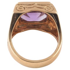 Vintage Gold and Amethyst Bishop Ring