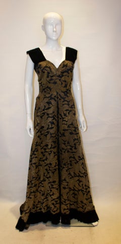 Vintage Gold and Black Evening Gown