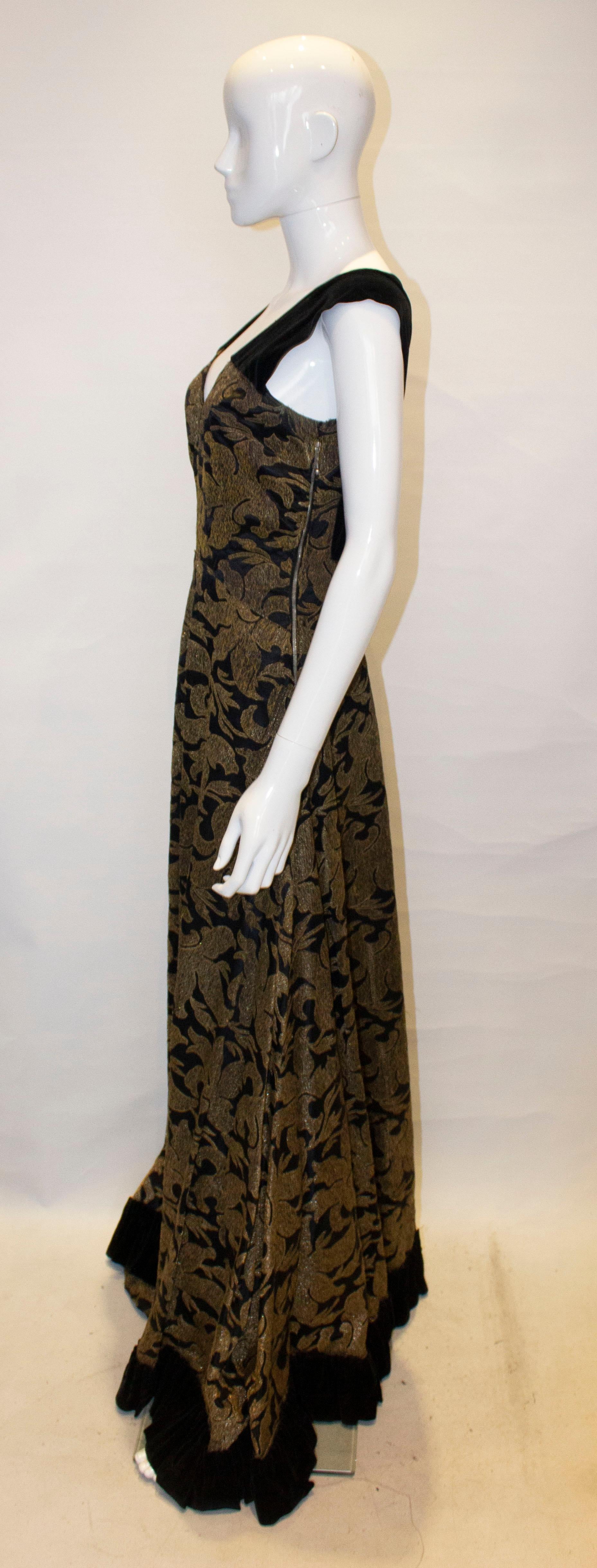 Vintage Gold und Schwarz Abendkleid im Zustand „Gut“ im Angebot in London, GB