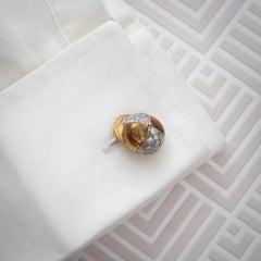 Vintage Gold and Cubic Zirconia Jockey Cufflinks, 1980