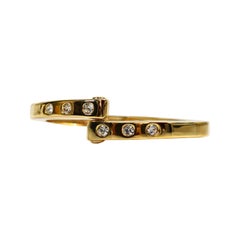 Vintage Gold and Diamante Clamper Bracelet Circa 1990s