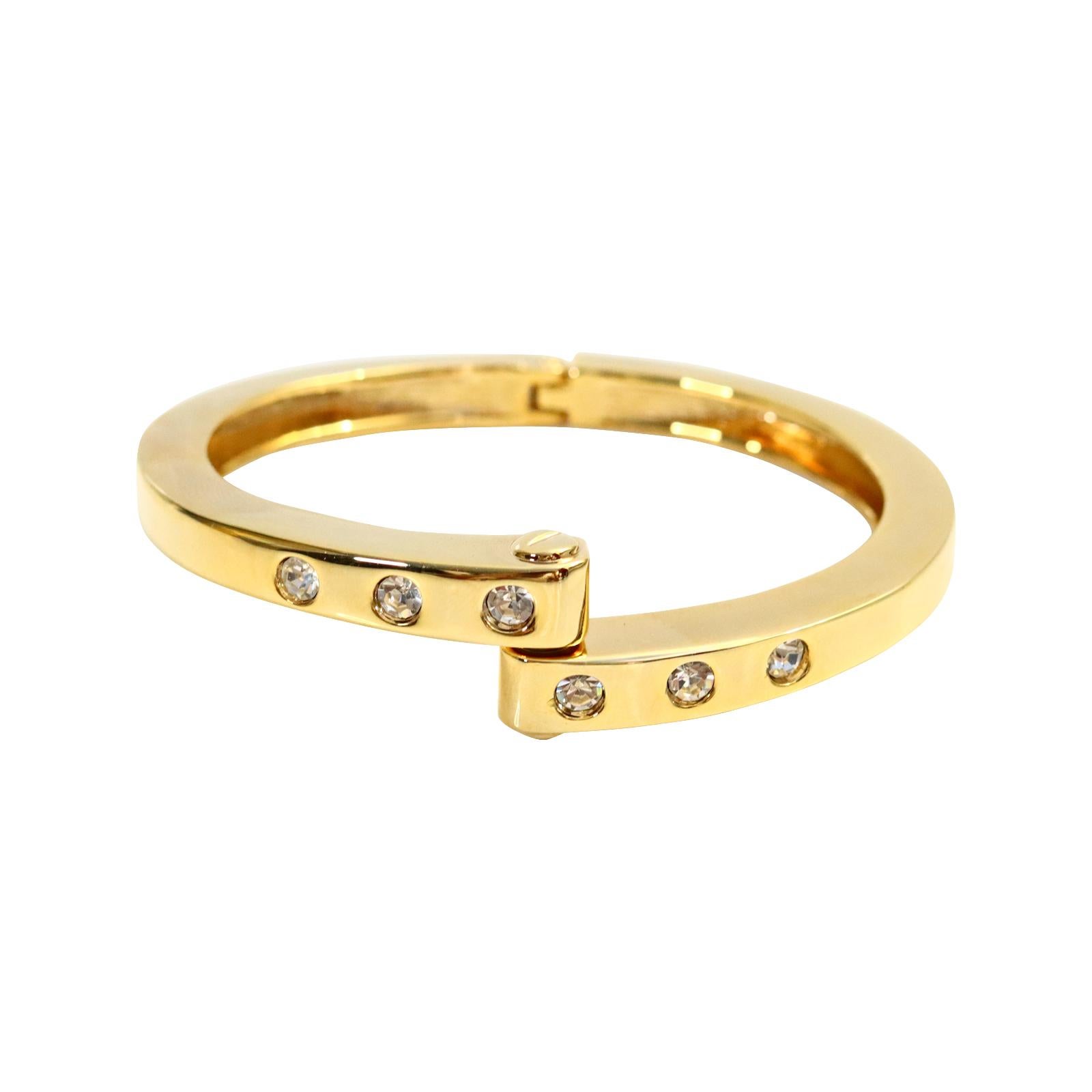 Vintage-Armband aus Gold und Diamanten mit Verschluss, ca. 1990er Jahre im Zustand „Gut“ in New York, NY