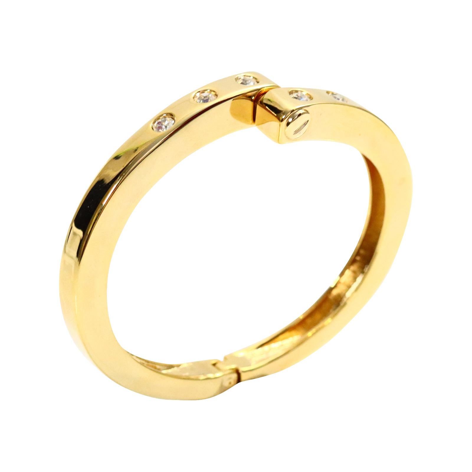 Vintage-Armband aus Gold und Diamanten mit Verschluss, ca. 1990er Jahre für Damen oder Herren