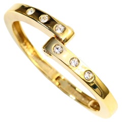 Vintage Gold and Diamante Clamper Bracelet, Circa 1990s