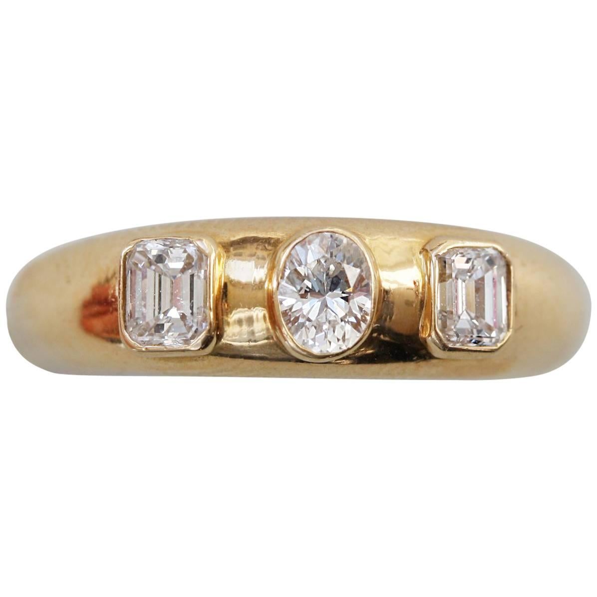 Vintage Gold and Diamond Band Ring