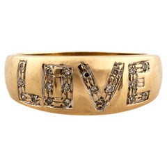 Vintage Gold and Diamond Love Band
