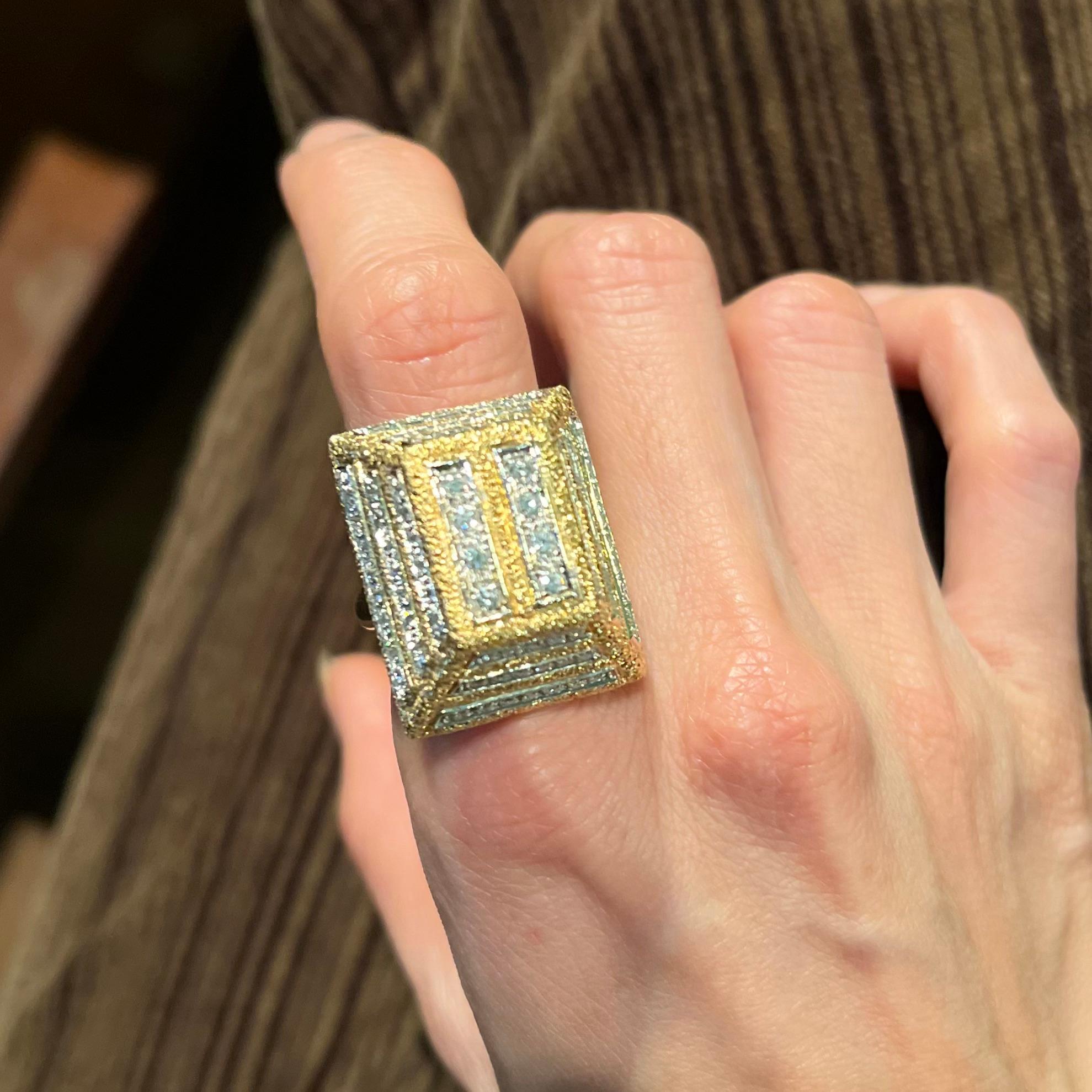 18K Gold und Diamant
Circa 1970er Jahre
Größe 52 
Gewicht: 24 Gramm