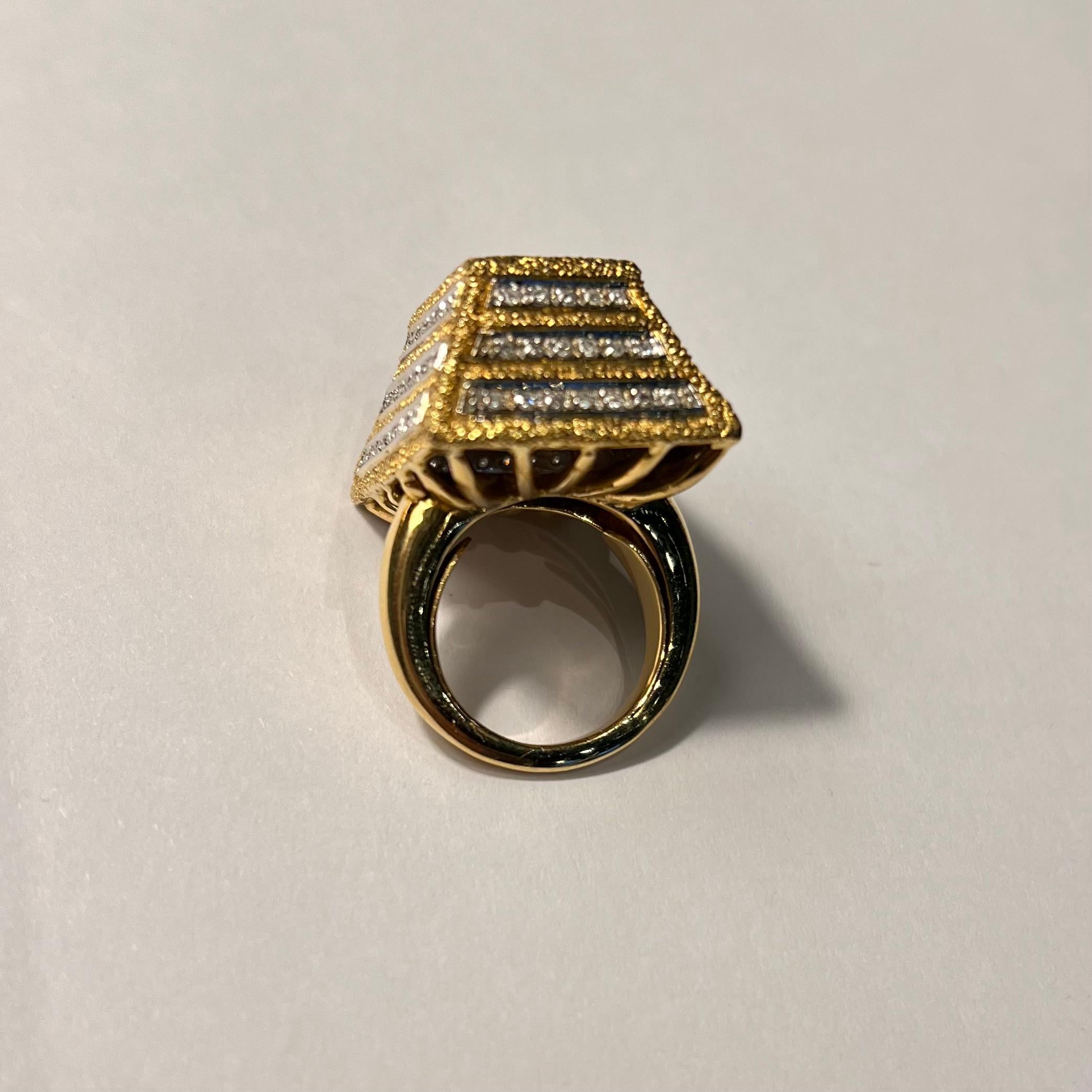 Gold- und Diamantring 1970er Jahre aus Gold für Damen oder Herren im Angebot