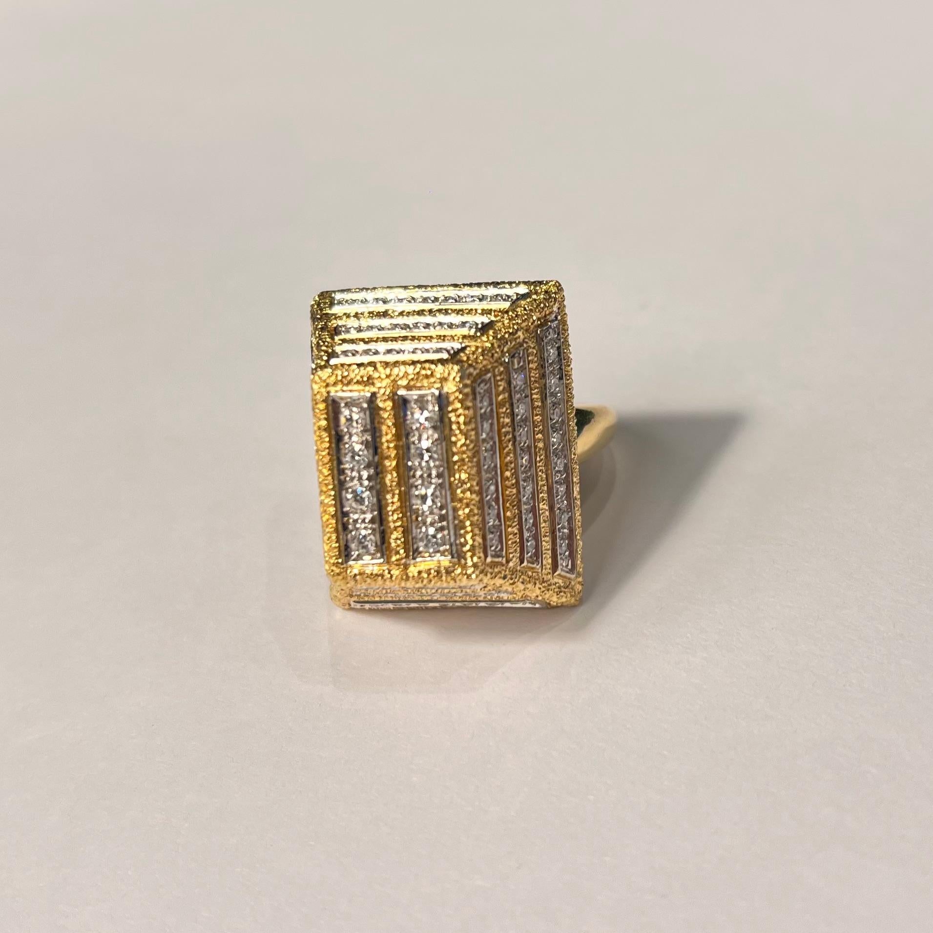 Gold- und Diamantring 1970er Jahre aus Gold im Angebot 2