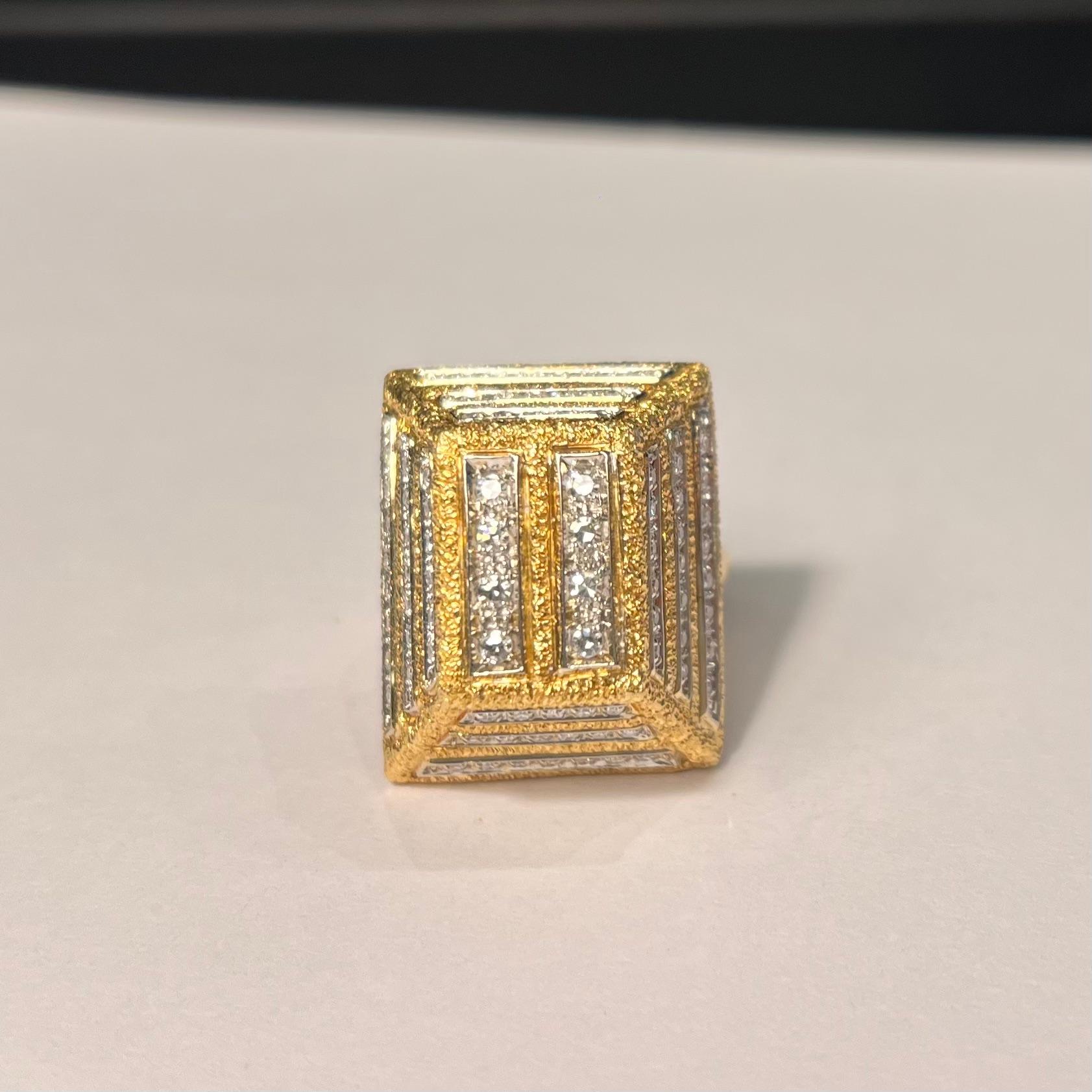 Gold- und Diamantring 1970er Jahre aus Gold im Angebot 3