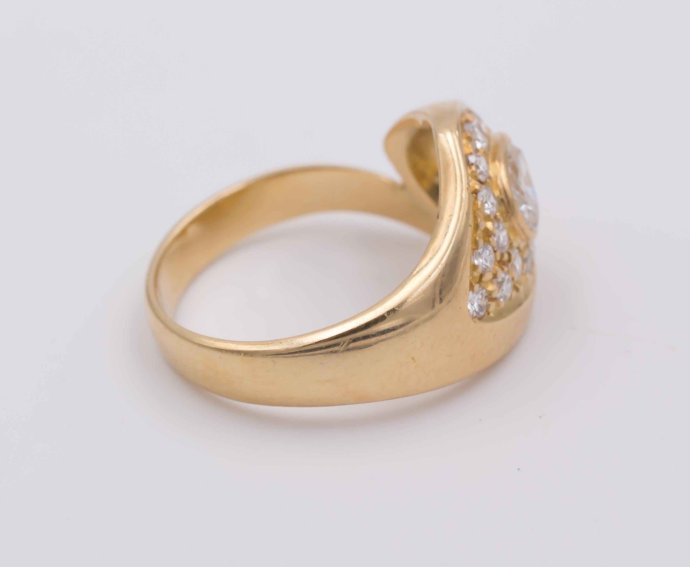 Vintage Gold and Diamond Snake Ring, 1970s In Good Condition For Sale In Bologna, IT