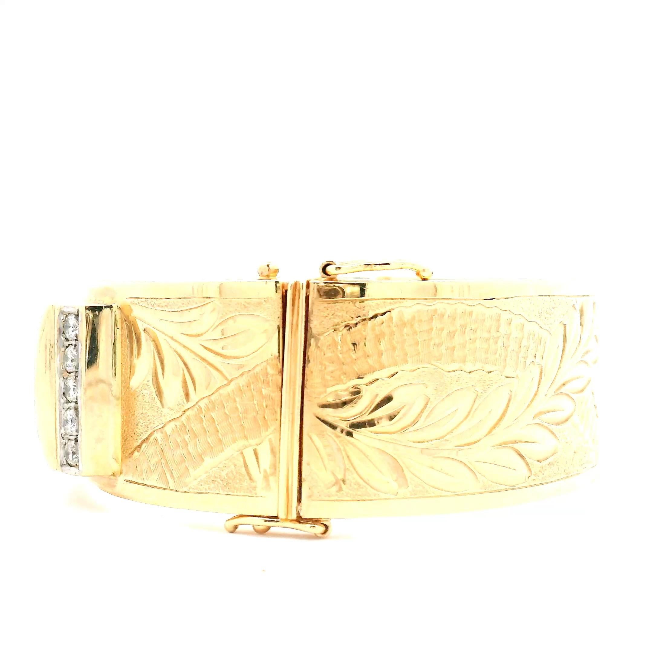 Vintage Gold und Jade Armreif Armband im Zustand „Gut“ im Angebot in Sausalito, CA
