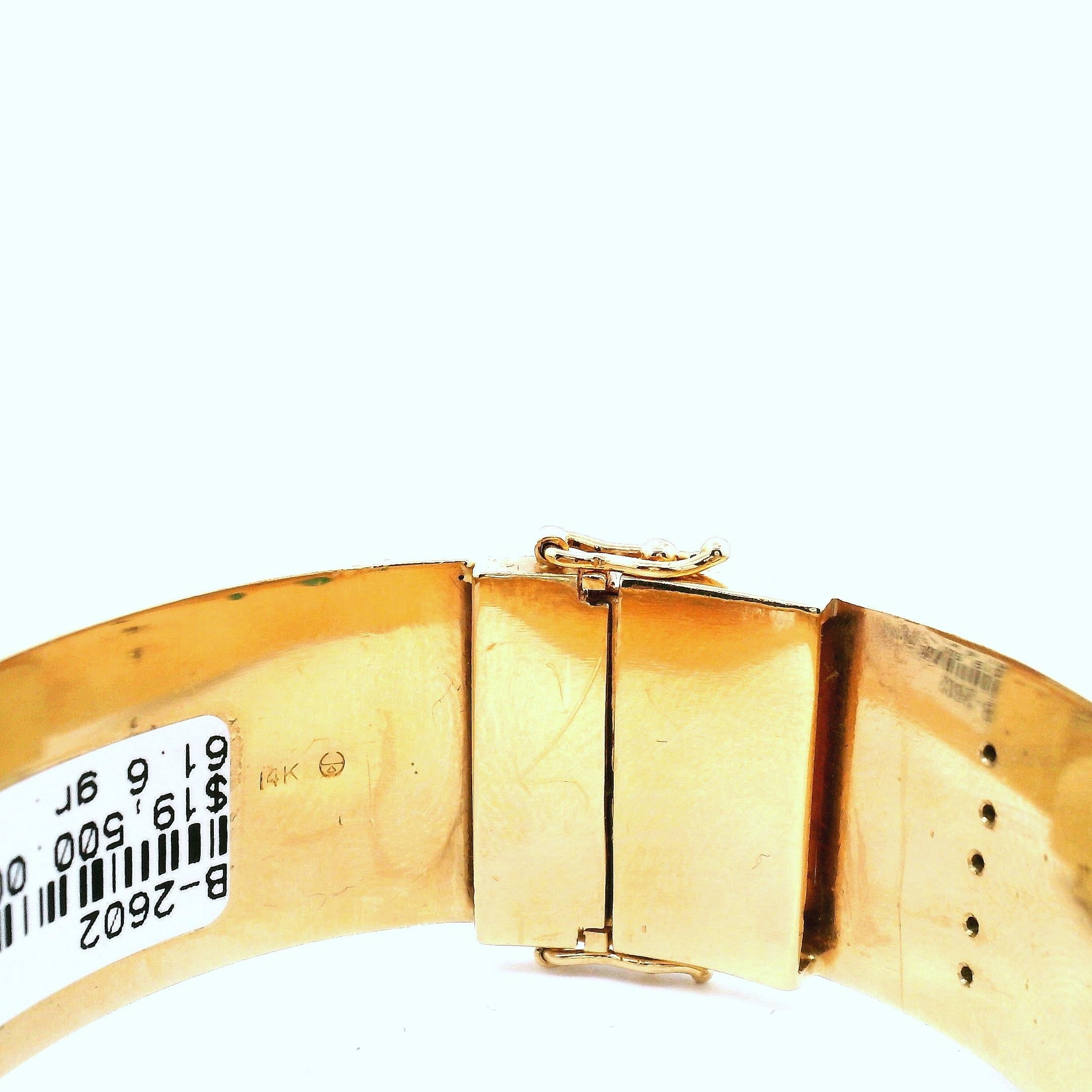 Vintage Gold und Jade Armreif Armband im Angebot 2