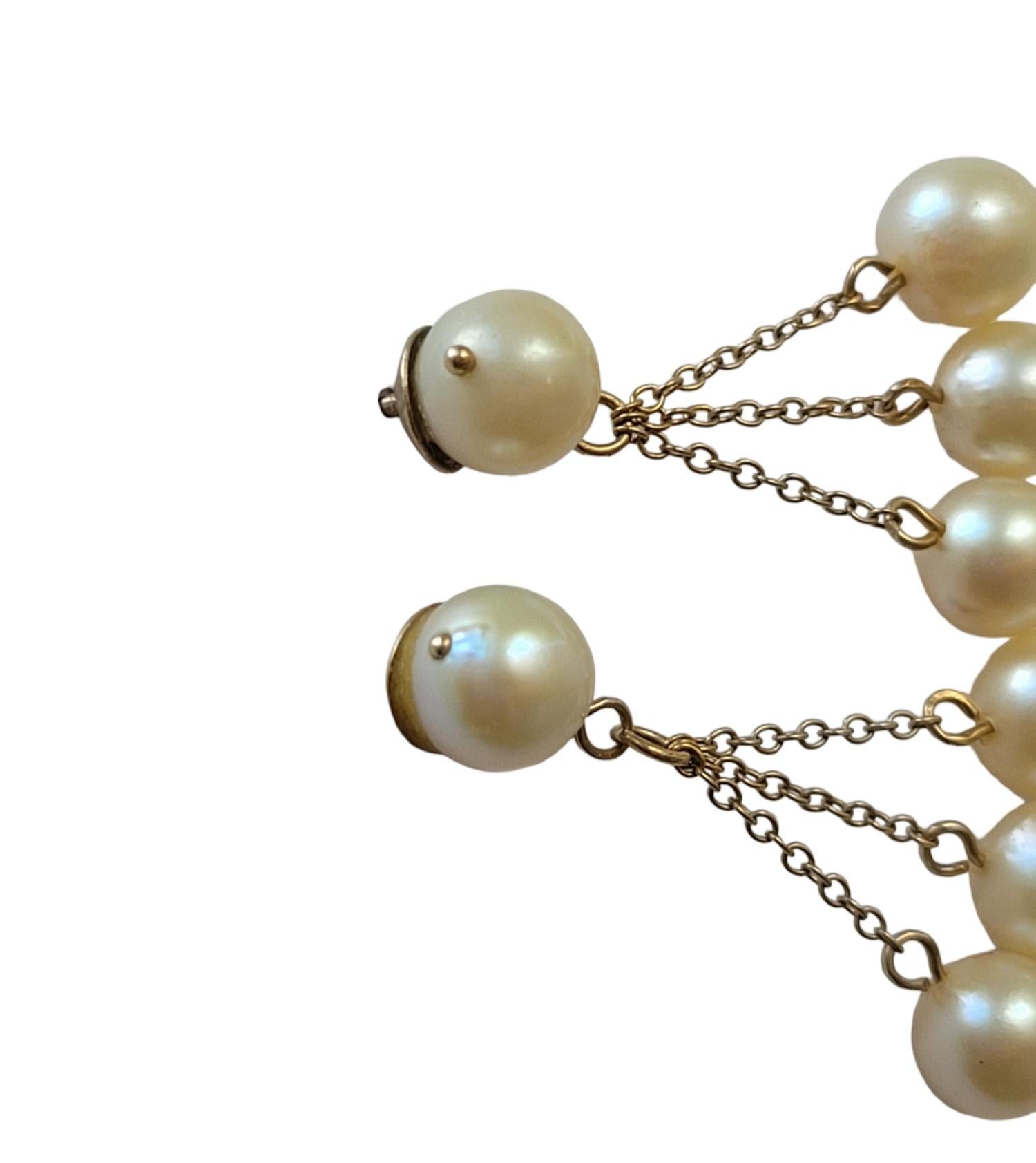 Tropfenohrringe aus Gold und Perlen im Zustand „Gut“ im Angebot in Boston, Lincolnshire