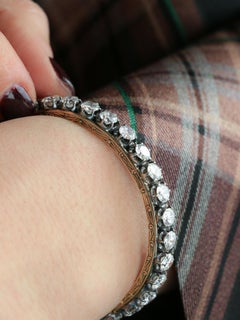 Vintage gold and silver bracelet with 12 ct diamonds