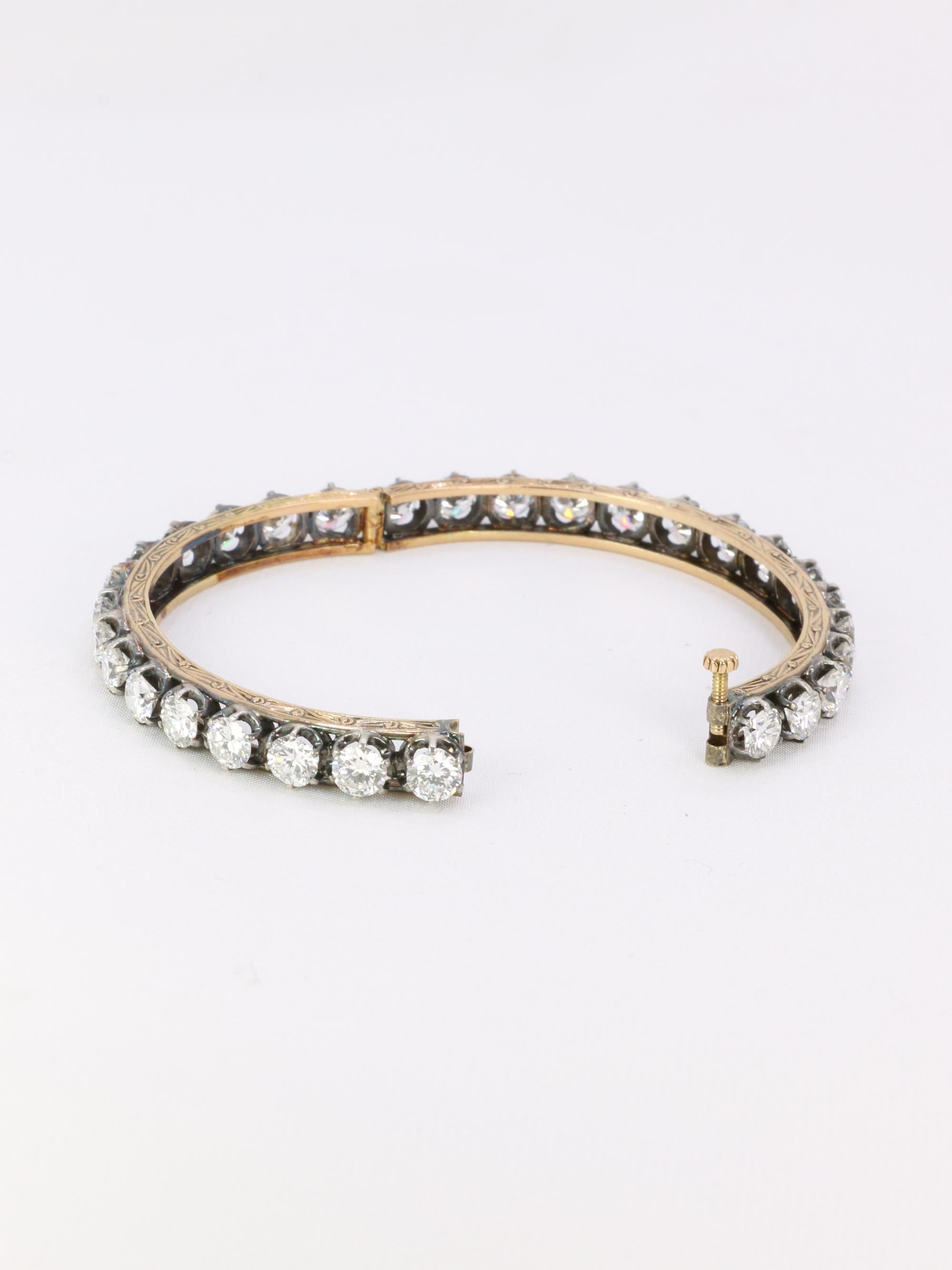Vintage-Armband aus Gold und Silber mit 12-karätigen Diamanten im Angebot 4