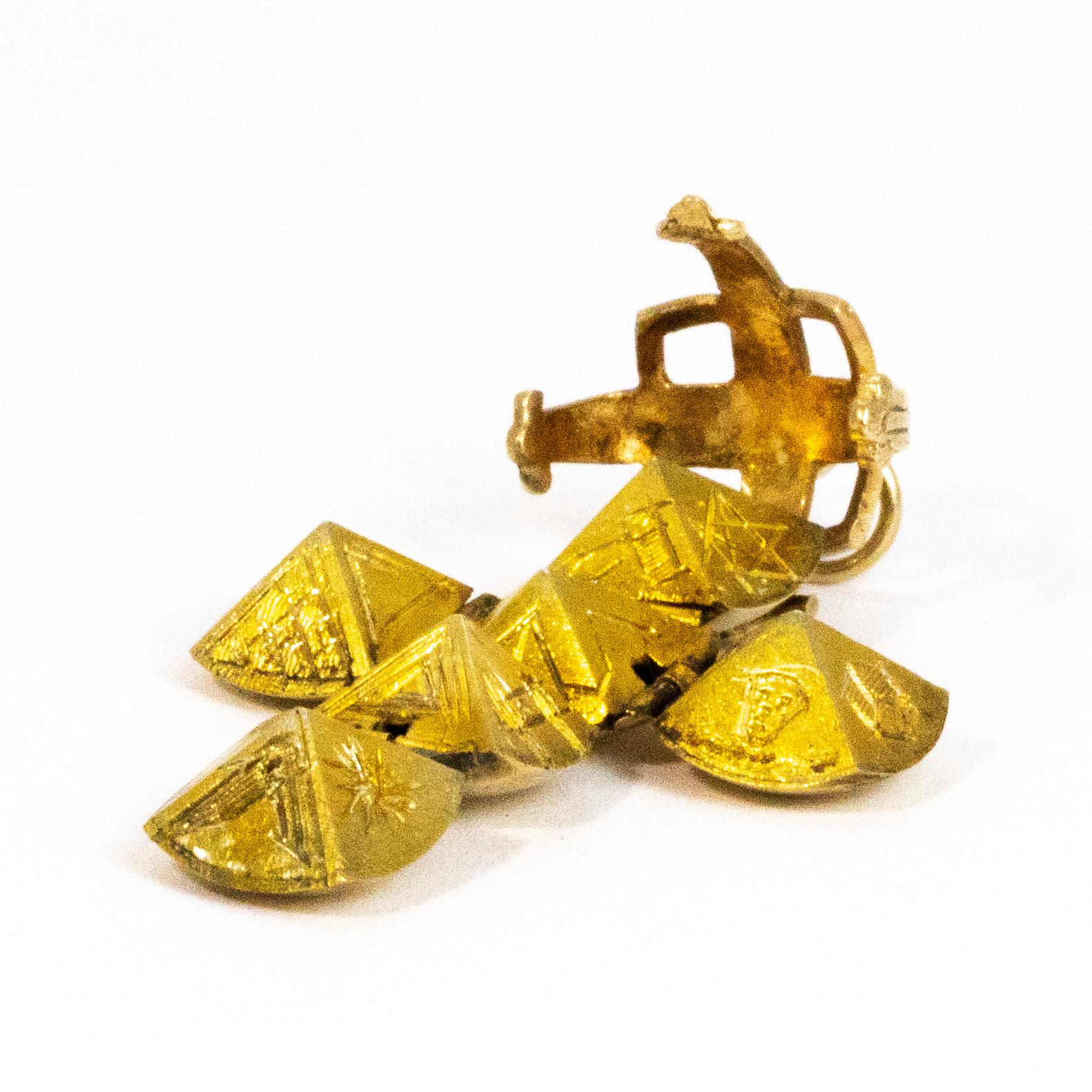 Modern Vintage Gold and Silver Gilt Masonic Orb Pendant