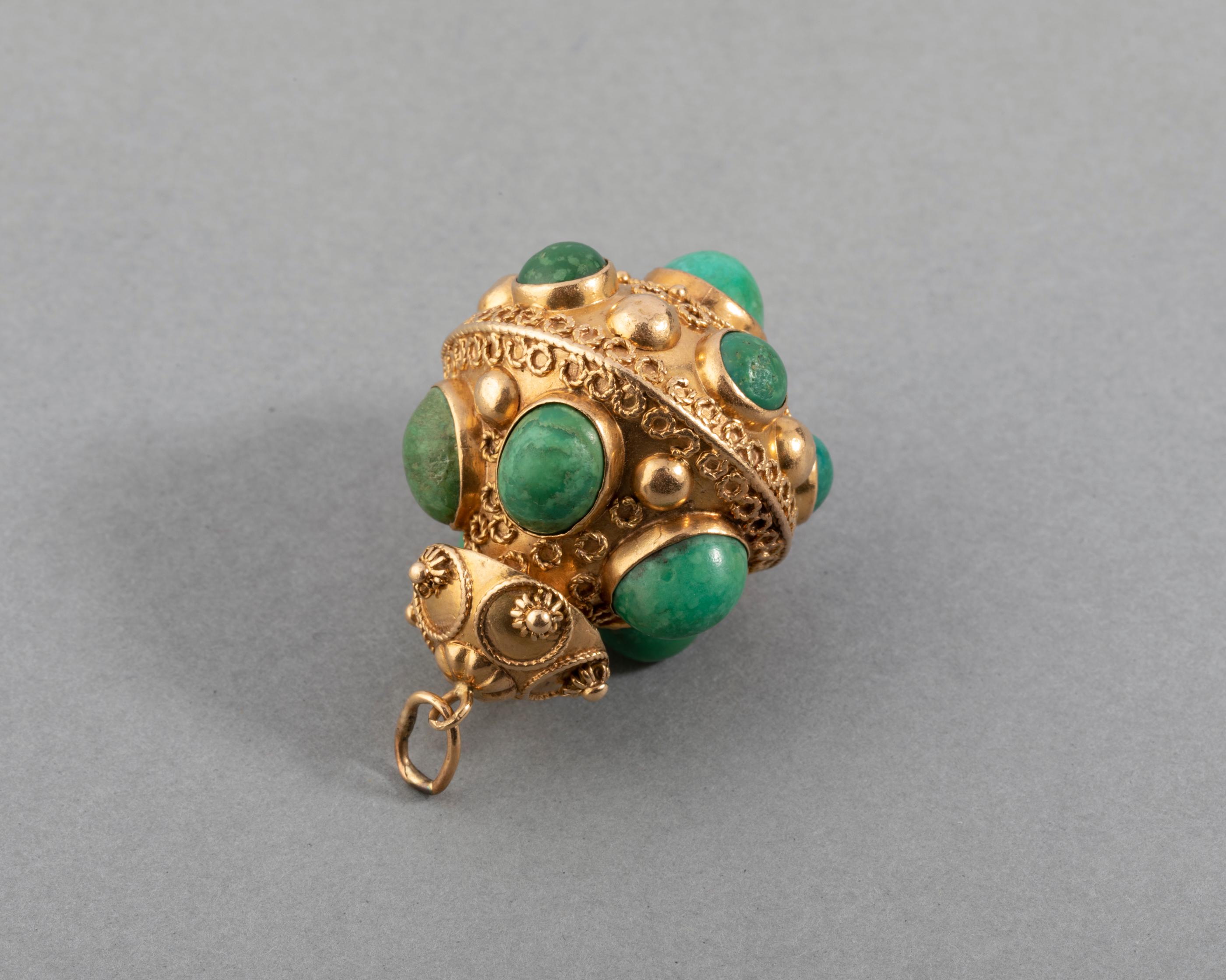 Women's Vintage Gold and Turquoises Charm