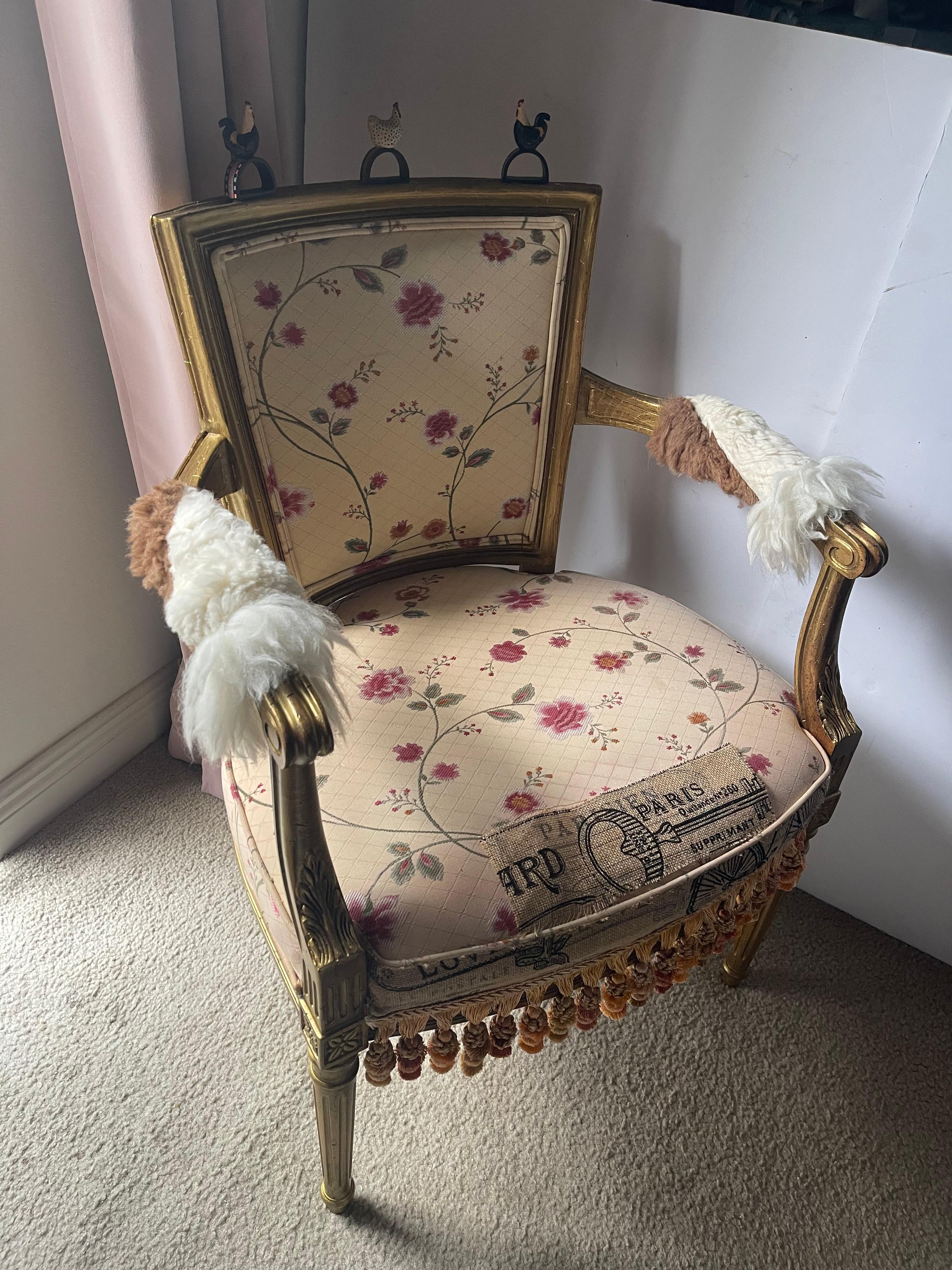 Vintage Gold Sessel verschönert im Angebot 3