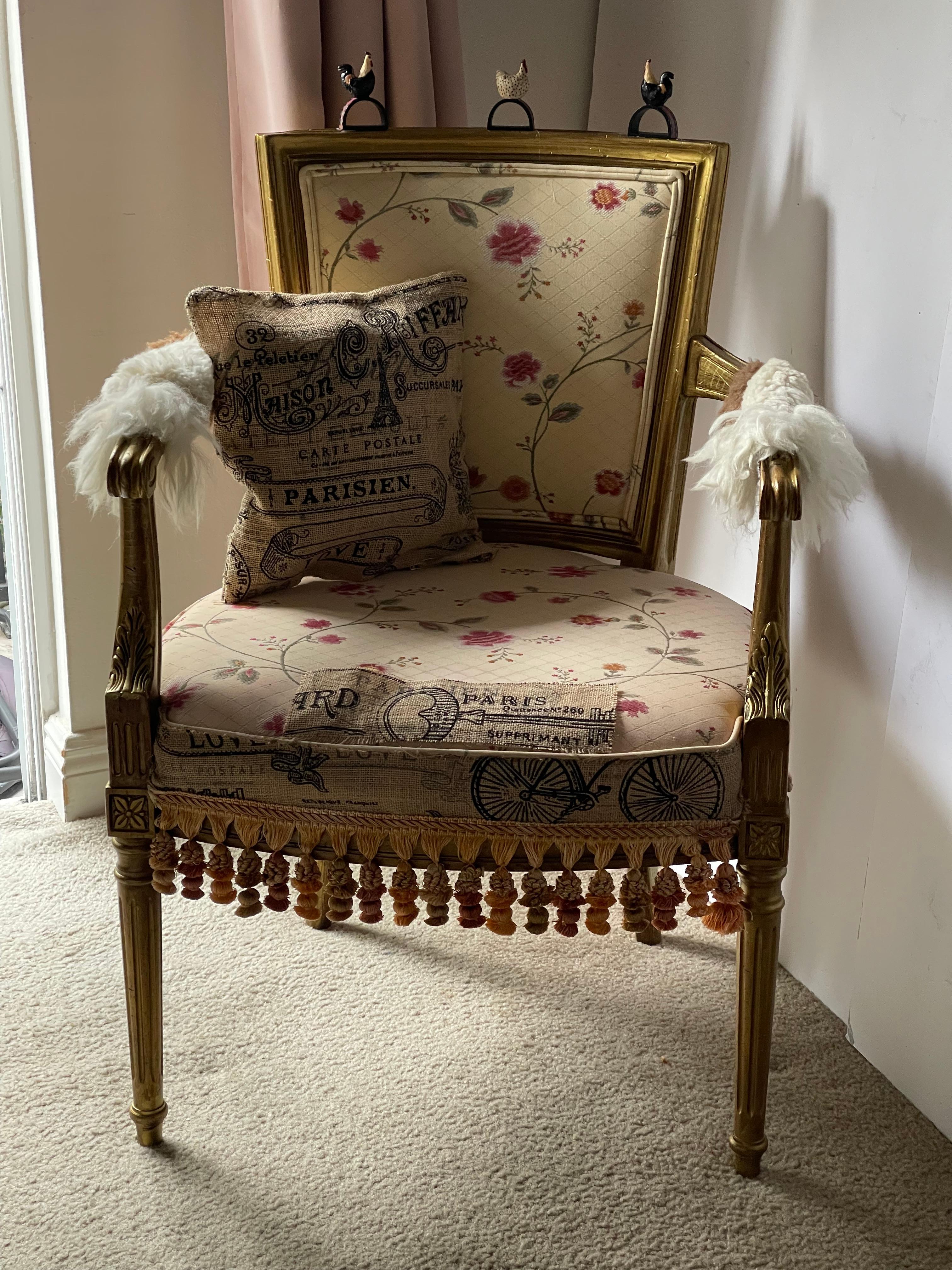 Vintage Gold Sessel verschönert im Angebot 4