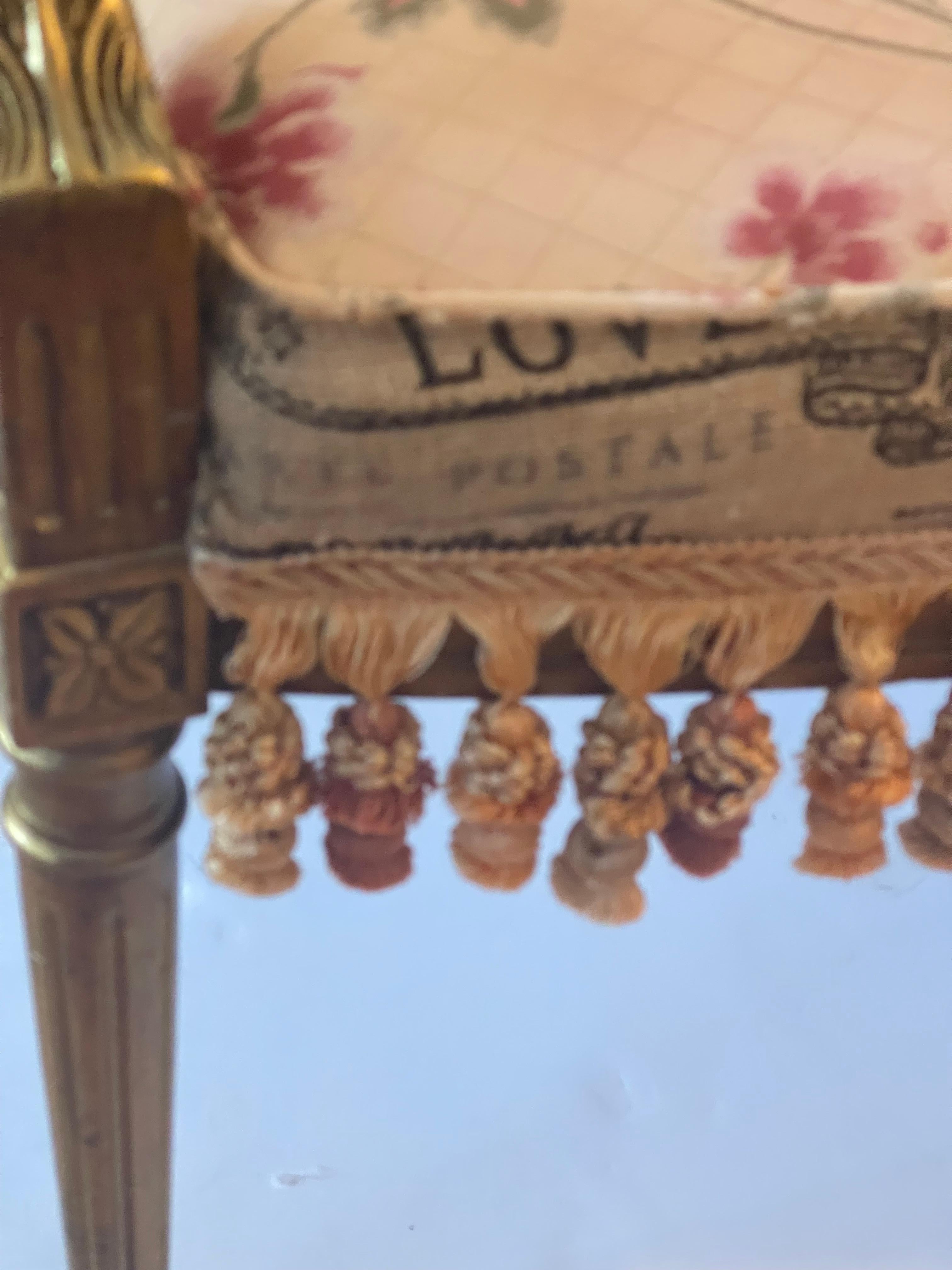 Vintage Gold Sessel verschönert (Holz) im Angebot