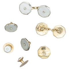 Retro Gold Art Deco Cufflinks and Tuxedo Set