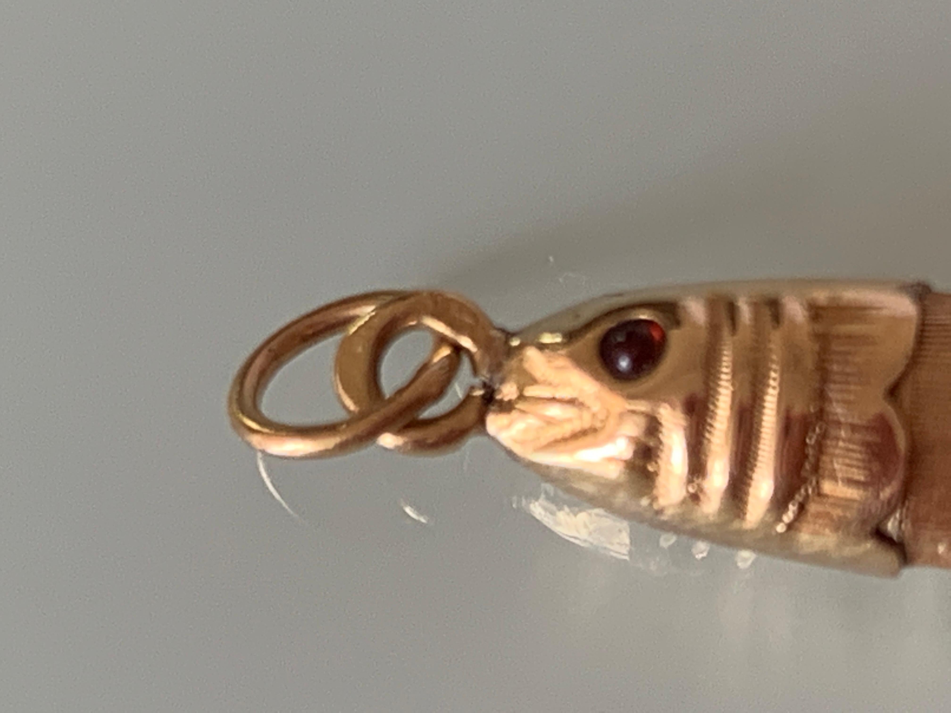 Women's Vintage Gold Articulated Fish Pendant