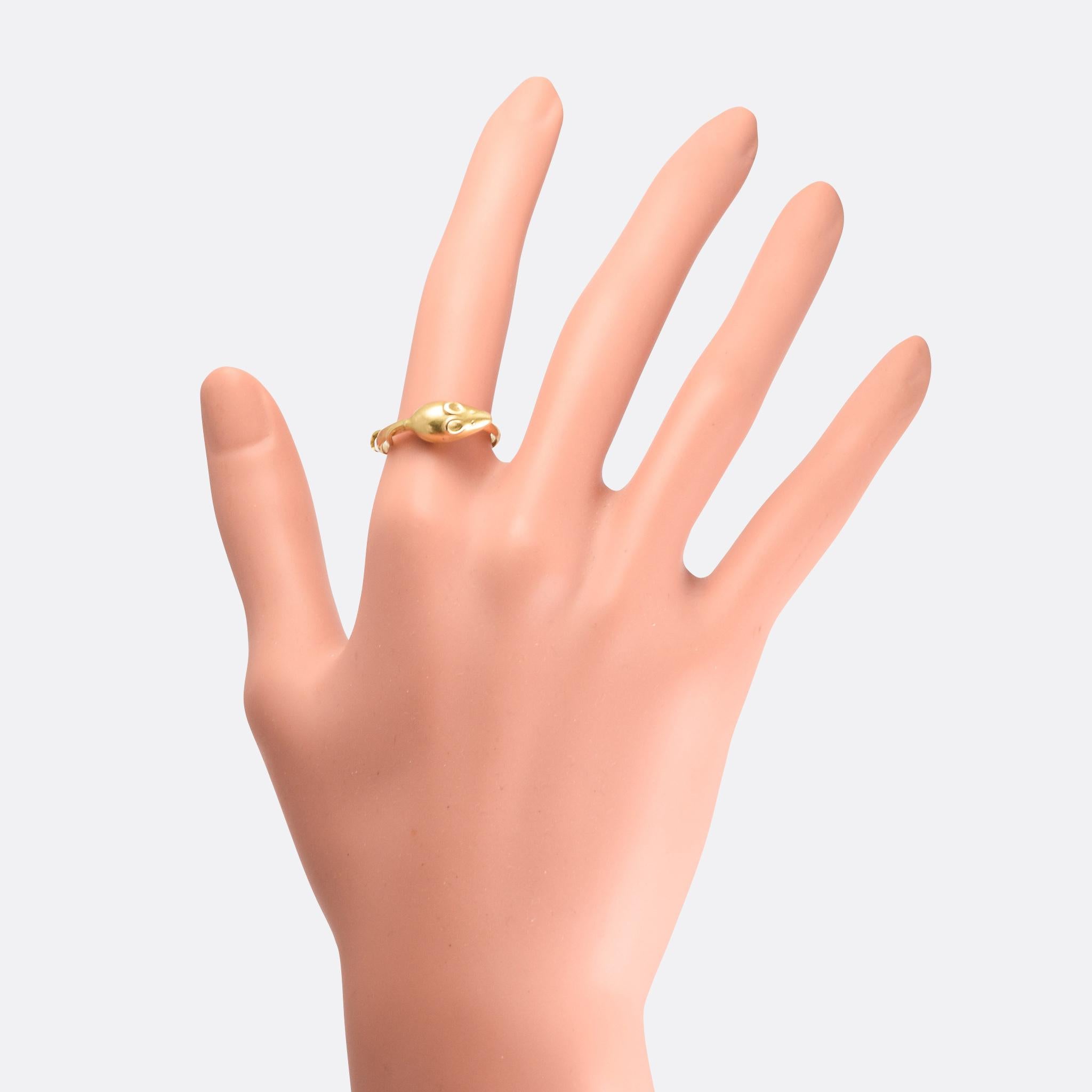 Vintage Gold Articulated Mouse Ring 1