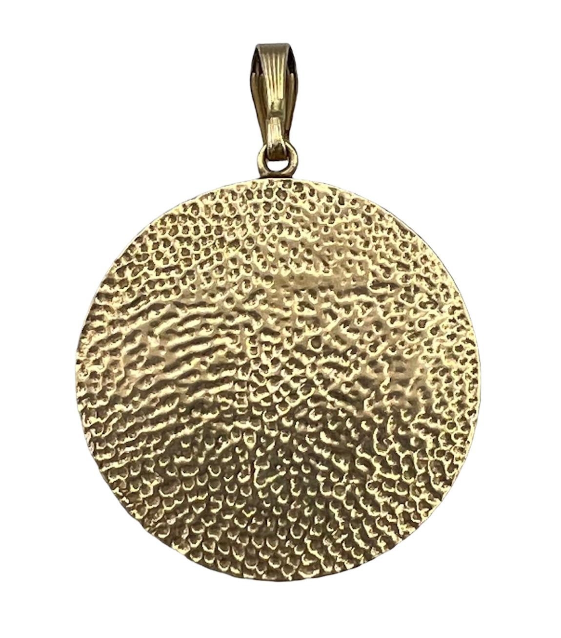 Vintage Gold Astrological Pendant, Capricorn, 14k In Excellent Condition In Beverly Hills, CA