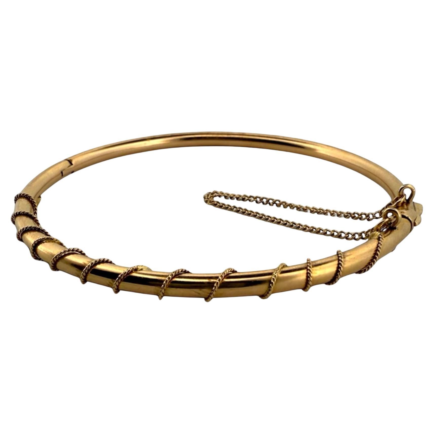 Vintage Gold Bangle Bracelet 14K Yellow Gold