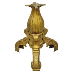 Retro Gold Baroque Style Cast Aluminum Tripod Pedestal Table Base