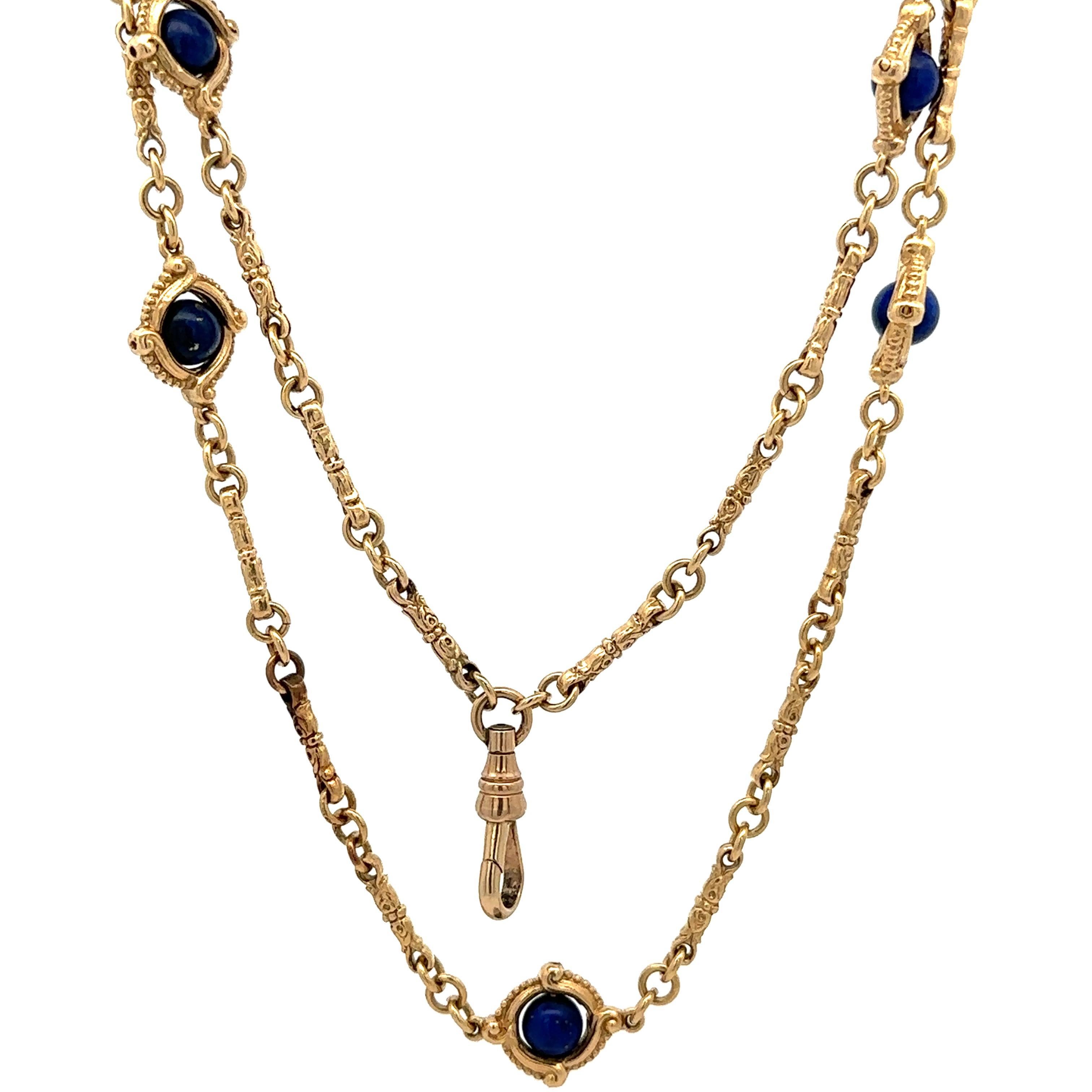 Taille pampille Vintage Gold Bead Lapis Station 33