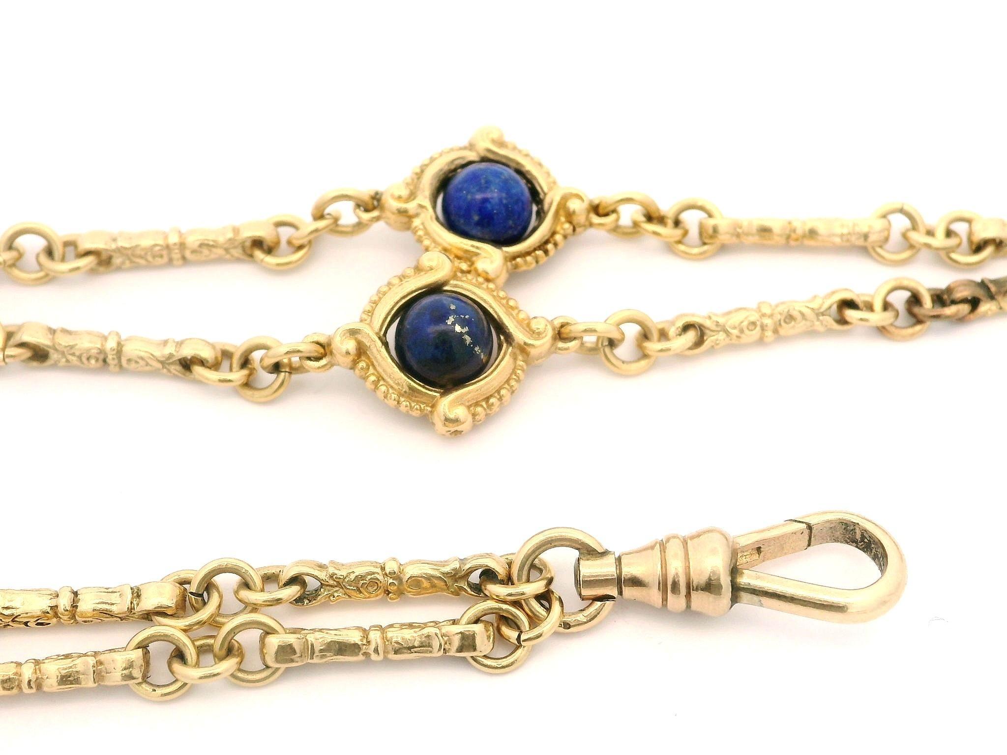Vintage Gold Bead Lapis Station 33