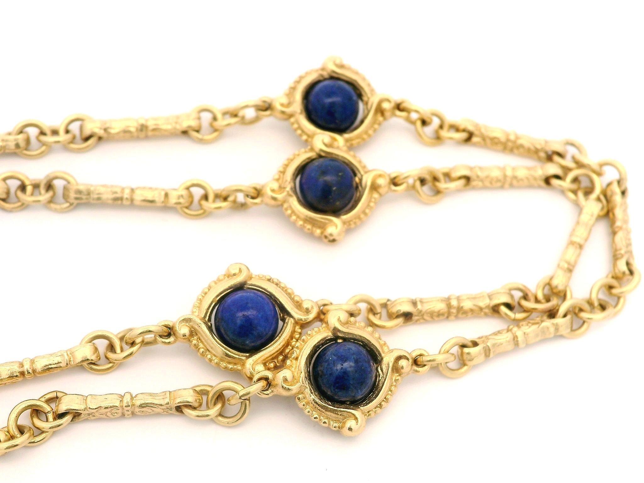 Vintage Gold Bead Lapis Station 33