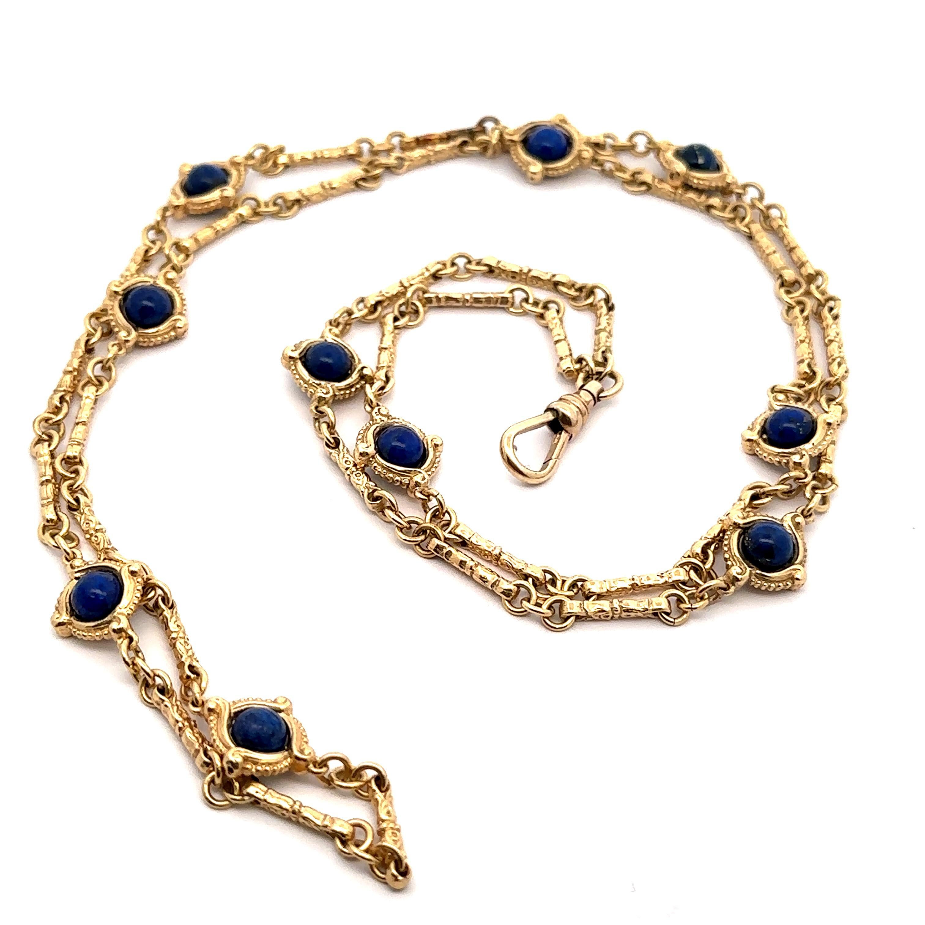 Vintage Gold Bead Lapis Station 33