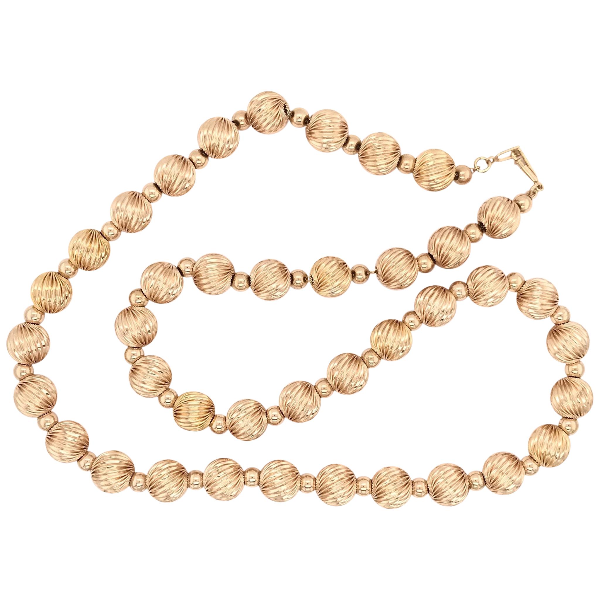 Vintage Gold Bead Necklace