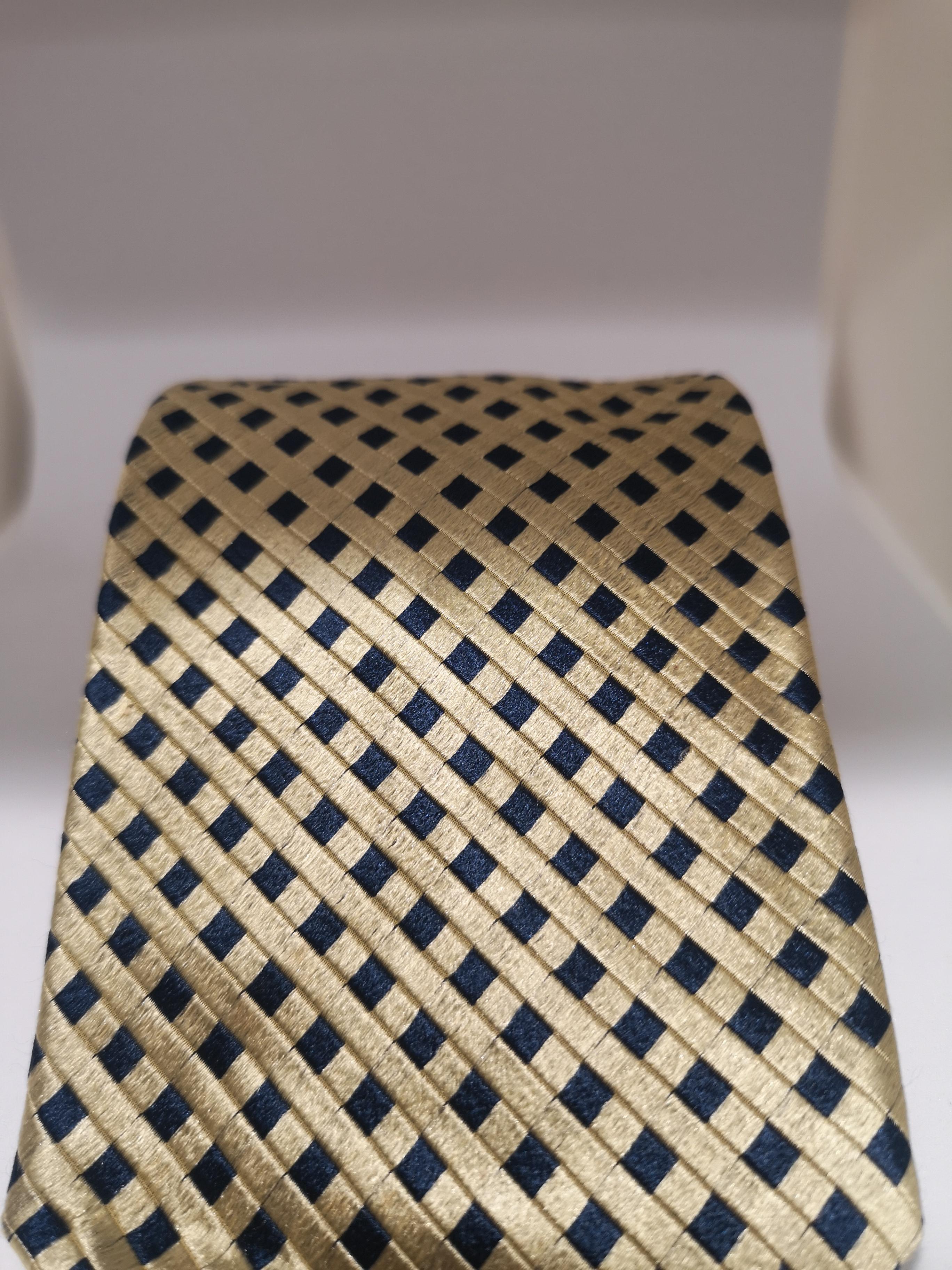 Goldblaue Seidenkrawatte Vintage