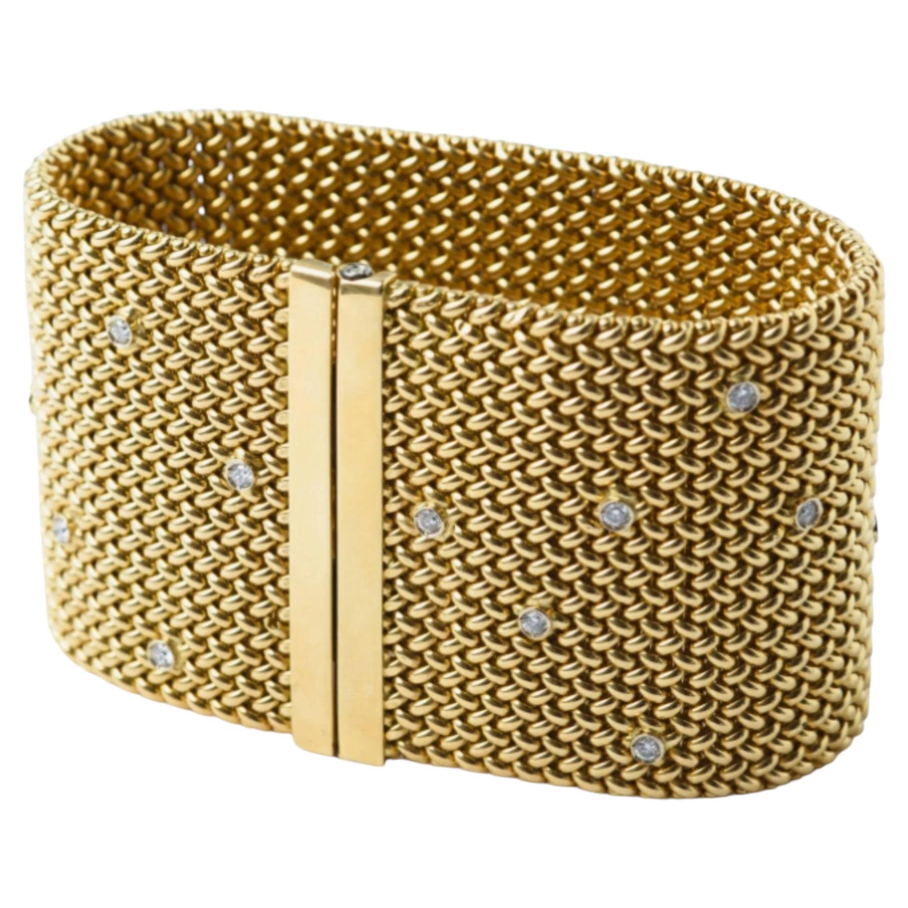 Bracciale vintage in oro con diamanti a taglio brillante – anni ’80