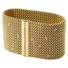 Vintage Gold Bracelet with Brilliant-Cut Diamonds – '80s