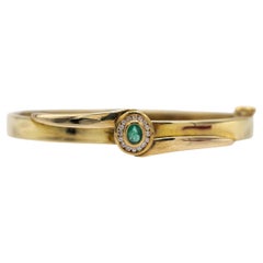 Brazalete vintage de oro con esmeralda y diamantes, Austria, XX cent.