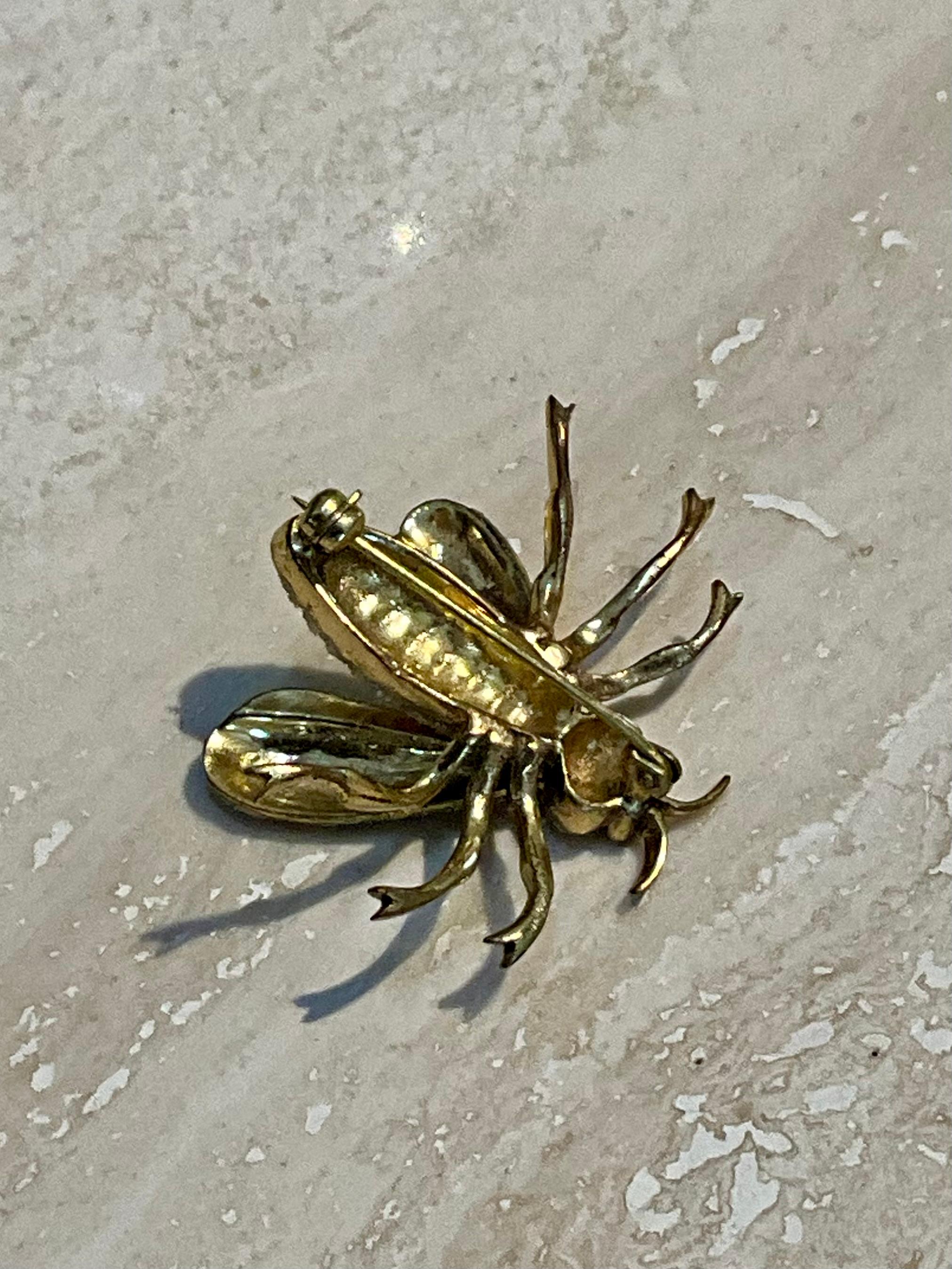 Vintage Gold Bumblebee Brooch For Sale 2