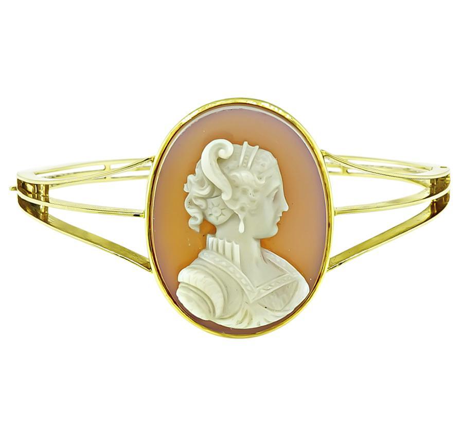 Bracelet camée vintage en or Bon état - En vente à New York, NY