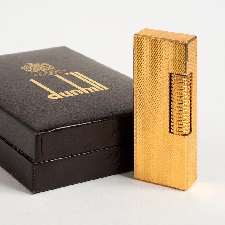 Vintage Gold Capped Steel Dunhill Lighter, Box and Papers, Original ...