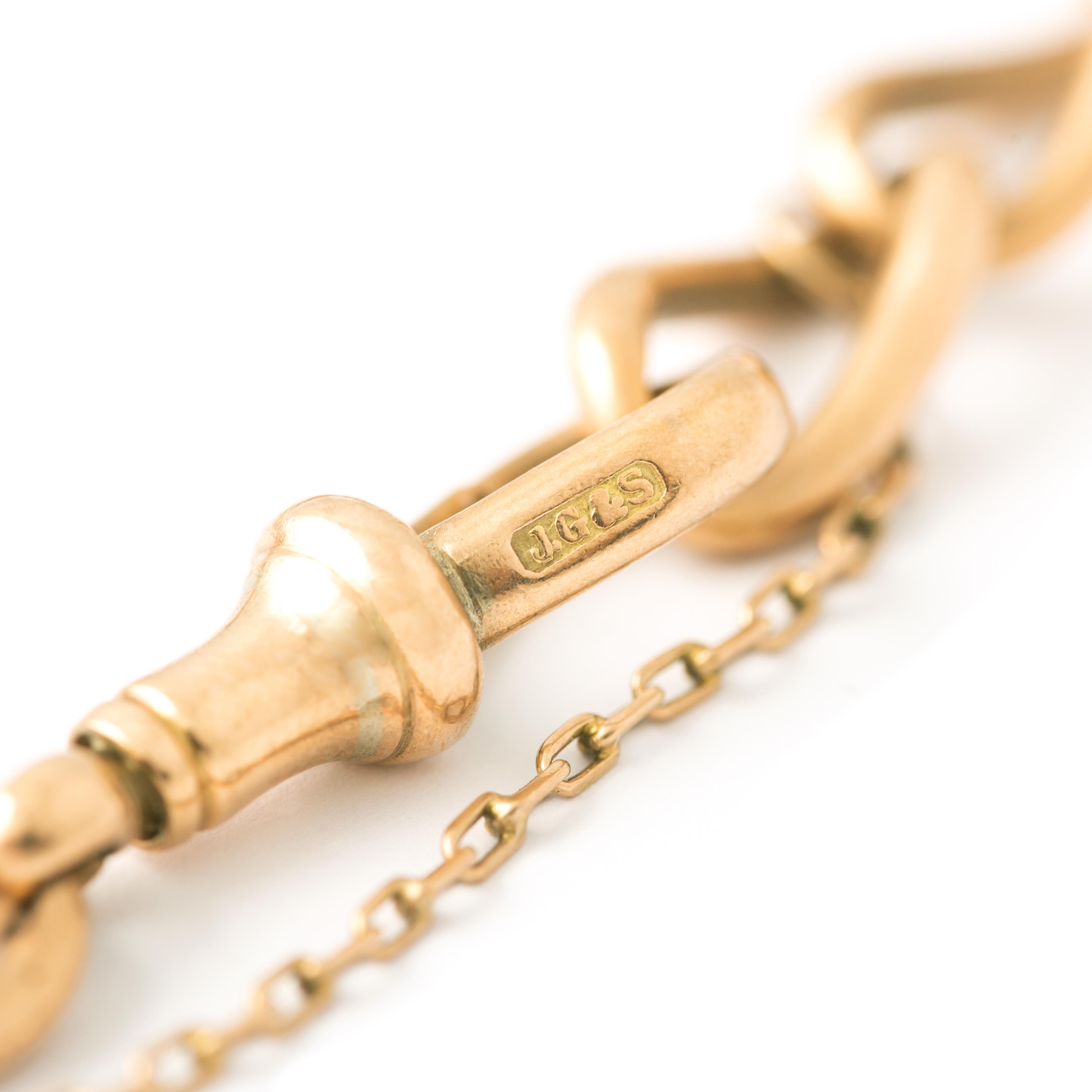 Bracelet à chaîne en or vintage Unisexe en vente