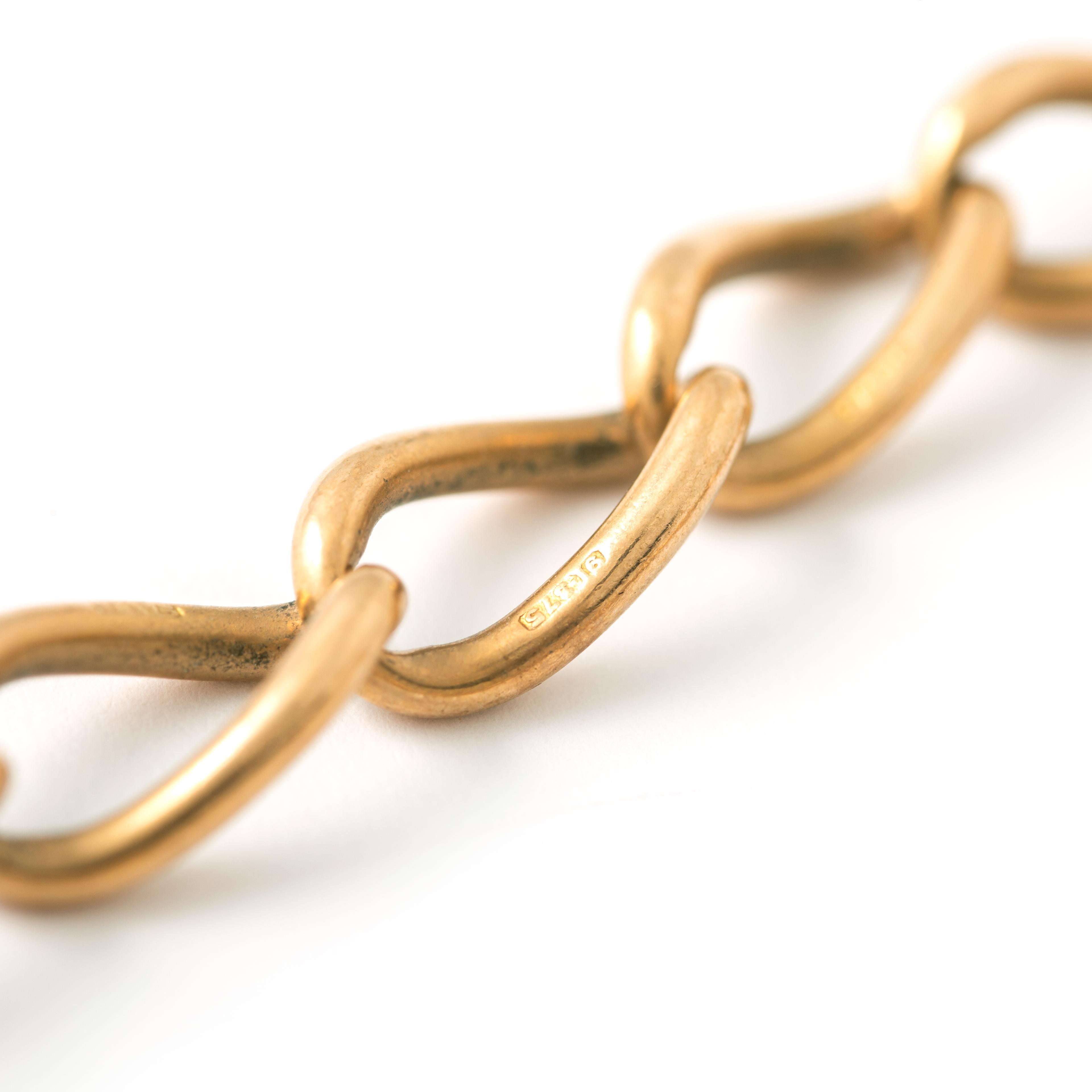 Bracelet à chaîne en or vintage en vente 1