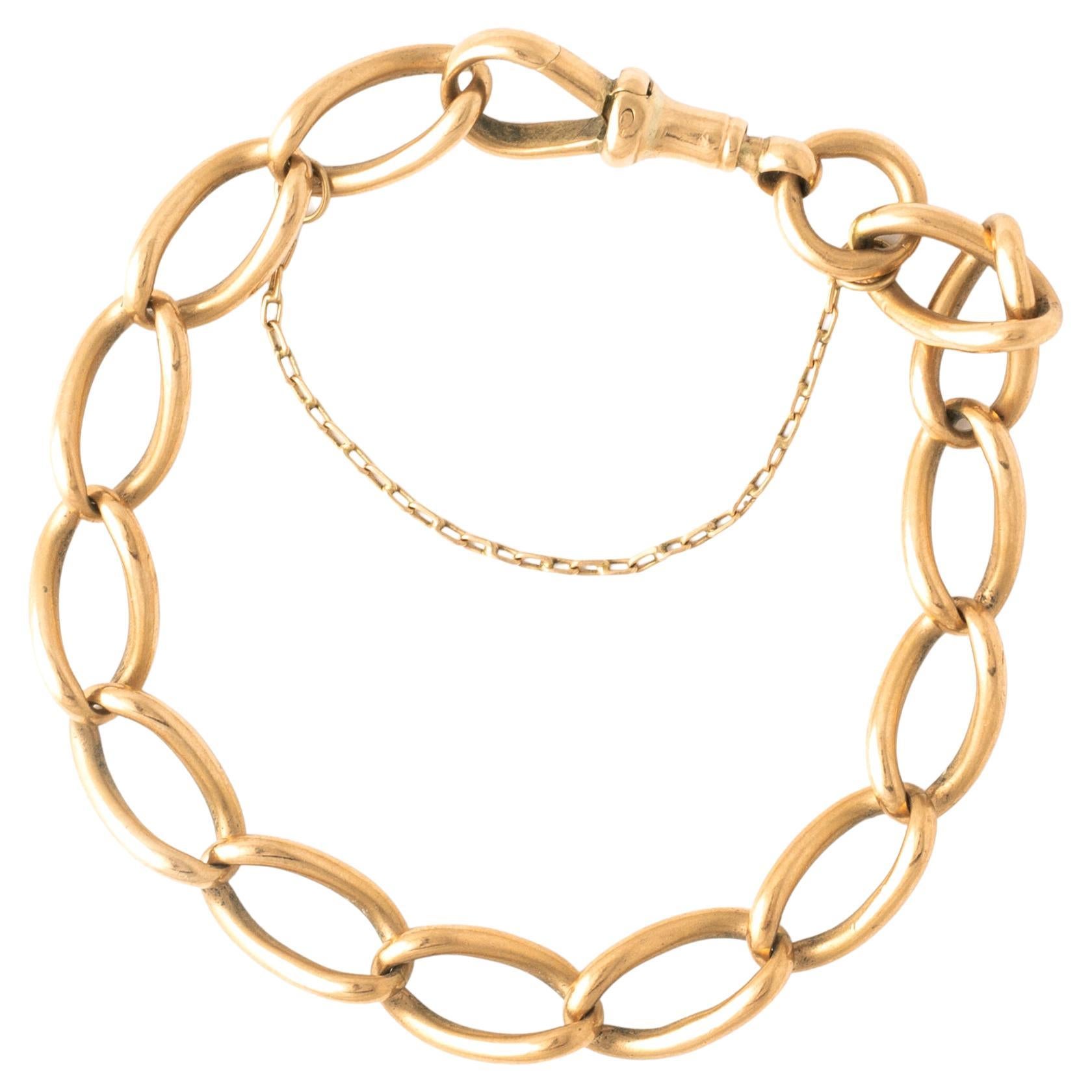 Vintage Gold Chain Bracelet For Sale