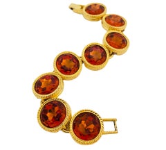 Vintage gold chain glass designer runway bracelet