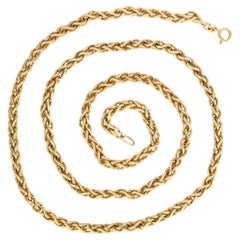 Vintage Gold Chain Necklace in Rope Texture